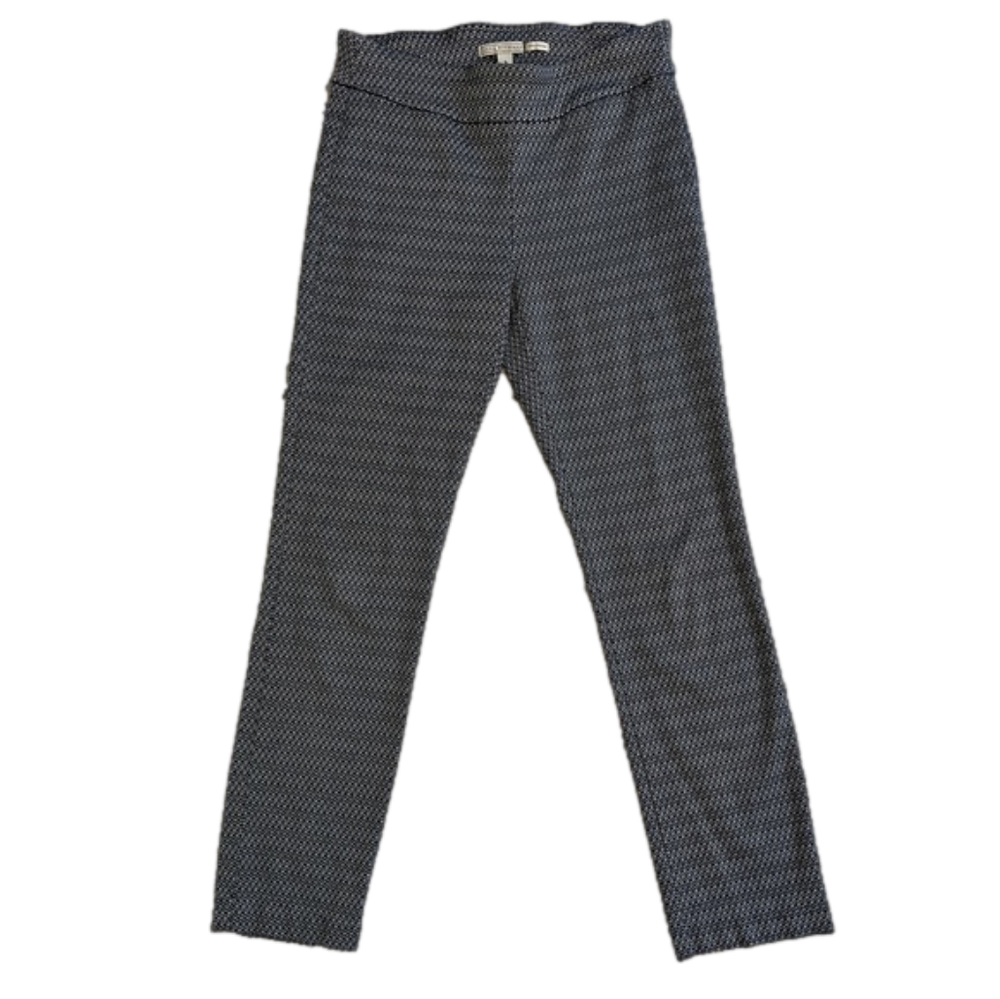 Dana Buchman Knit Tummy Control Pull On Ankle Dress Pants Geo Cubes Size S - Picture 2 of 12